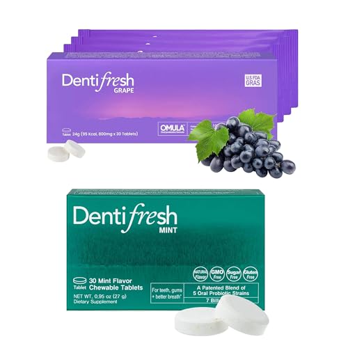 K-Nutra Dentifresh Oral Probiotic Tablets, Mint & Grape 2-Pack, 60 Tabs