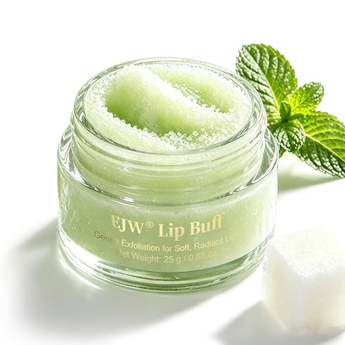 Cooling Mint Lip Scrub – Deep Exfoliating Sugar Polish with Aloe, Jojoba Oil & Vitamin E – Smooths Rough Lips & Revives Dull Texture, Lightweight Finish – Vegan & Cruelty-Free Refreshing Mint 0.88 Ounce (Pack of 1)