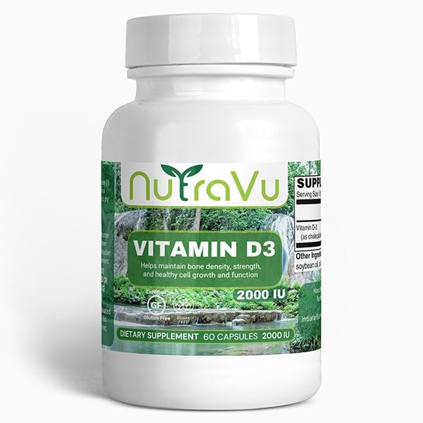 Vitamin D3 2000 IU, Bone Density and Immune Support, 100 Softgels