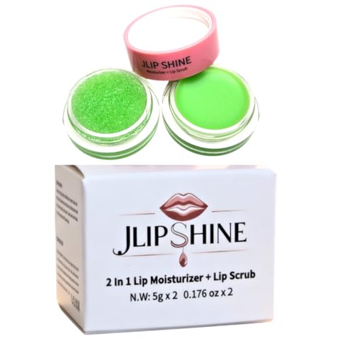 JLipShine 2 in 1 Lip Moisturizer and Lip Scrub, Exfoliating and Hydrating Formula,Smooth. Nourish. Shine. 5g x 2, 0.176 oz (Vanilla,flavor) Vanilla
