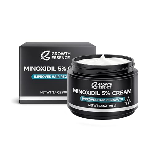 Minoxidil 5% Cream with Biotin, Caffeine & Hyaluronic Acid – Topical Cream Format for Hairline & Beard – Fragrance Free – 3.4 oz