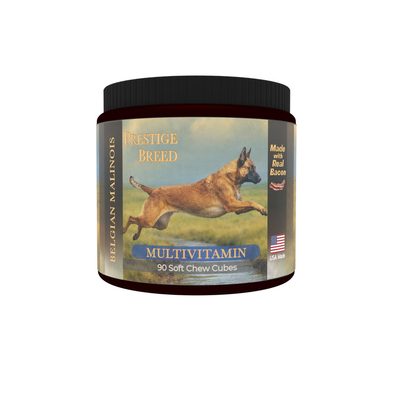Belgian Malinois Multivitamins, 90 Count, Made in the USA with Real Bacon.