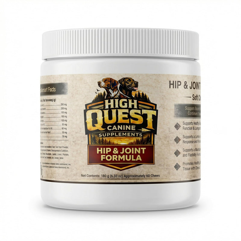 High Quest Hip & Joint Dog Supplement – Glucosamine, Chondroitin, Collagen & MSM Soft Chews - All Breeds and Sizes - 60 Chews