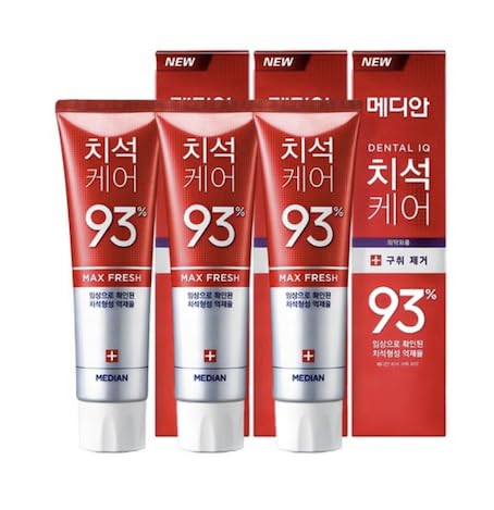 Tartar Control Breath-Freshening Toothpaste 120g x 3 Tubes, M.E.D.I.A.N Max Mint Flavor