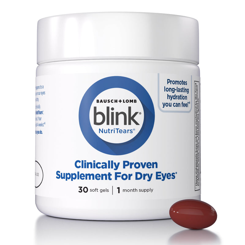BLINK NutriTears Supplement for Dry Eyes, 30 Softgels | Clinically proven dry eye symptom relief*, vitamins for dry eyes, eye hydration softgels, 30-day supply NutriTears Supplement (30 Count)
