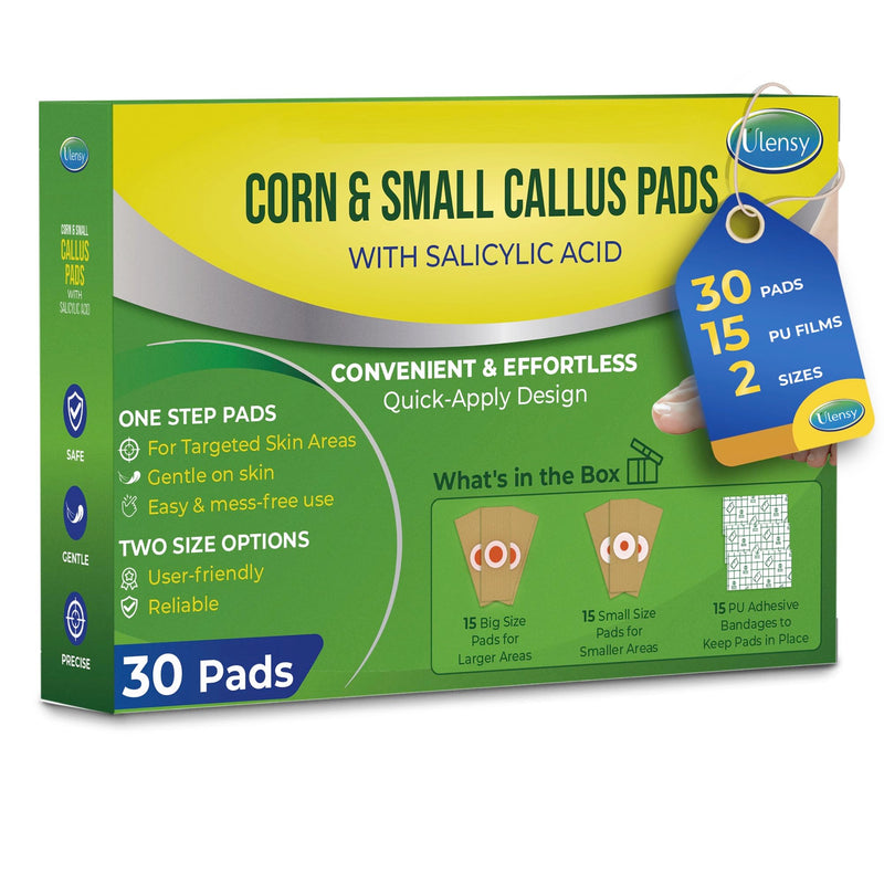 Corn Remover Pads for Feet Toes: 30-Pack Salicylic Acid Extra Strength Treatment - Fast Effective Medicated Bandages for Kids Adults Seniors Teens Athletes Runners Hikers Workers Men Women 30 Count Fresh Green - BeesActive Australia