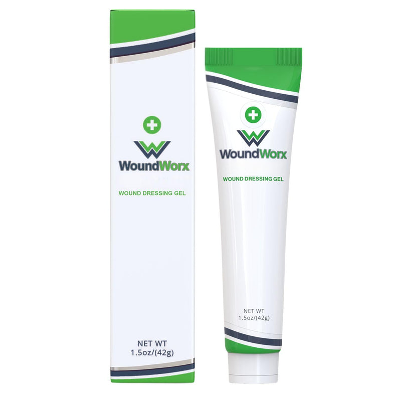 WoundWorx Silver Wound Dressing Gel for Burns, Abrasions, Cuts, Ulcers, Surgical Sites - Non-Toxic, Unscented, Alcohol-Free - No Stinging, No Burn - Patented 32PPM Silver Technology - 1.5oz Tube