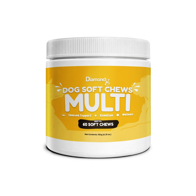 Diamondg Dog Mutivitamin Chews with Turkey Tail & Probiotics, 60ct - All in One Dog Nutritional and Health Supplement to Support Critical Immune Defense for Puppy & Senior, Daily Multivitamin for Dogs