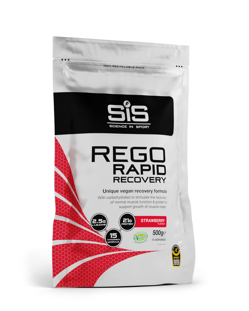SiS REGO Rapid Recovery - Vegan-Friendly Protein Powder for Muscle Support - 21g Protein Per Serving - 15 Vitamins & Minerals - Sports Nutrition - Strawberry Flavor - 17.6oz 1.1 Pound (Pack of 1)