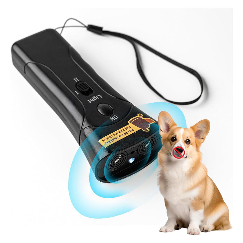 Dog Bark Deterrent Devices, Ultrasonic Anti Barking Device for Dogs, Barks No More Dog Training Device, Stop Dog Bark Control Deterrent Device Indoor Outdoor, Safe for Human & Dogs, Contains Battery Black