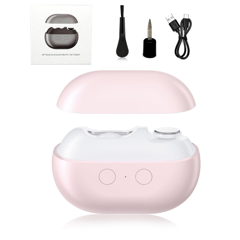 Electric Nail Clipper, Electric Nail Clippers for Seniors & Adults, Baby Automatic Nail Clipper with LED Light & Nail Scraps Storage, 3-in-1 Electric Nail Trimmer for Toenails & Fingernails (Up-Pink) Upgrade Pink - BeesActive Australia