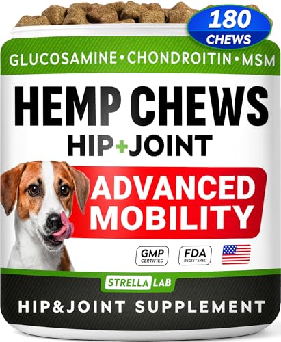 Advanced Joint Hemp Chews for Dogs Mobility - Hip & Joint Pain Relief Chews (HIP&JOINT) Hemp Chews 180Ct (Chicken)