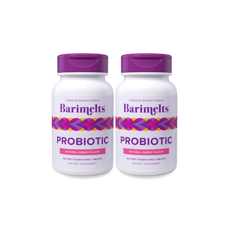 Barimelts Probiotic, 5 Billion CFU - 120 Fast-Dissolving Tablets (4-Month Supply) - Sugar-Free Probiotics for Women, Support Gut Health After Bariatric Surgery, Natural Cherry Flavor 60 Count (Pack of 2)