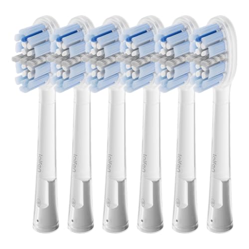 Laifen Pro Series Brush Heads, 6 Pack, Deep Clean, Medium Pro Plaque Removal