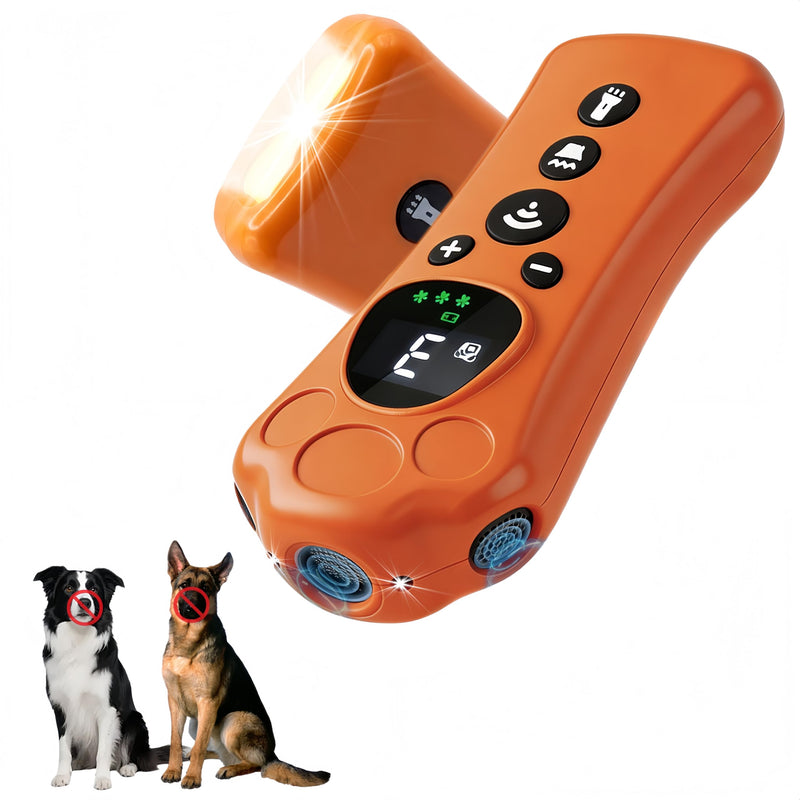 2026 Upgraded Dog Bark Deterrent Devices with 10 Adjustable Levels, 50FT 180° Wide Range Trainer with LED Flashlight, 1200mAh Rechargeable Dog Training (Orange and Black) Orange and Black