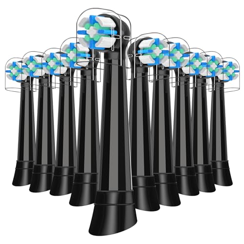 10 Pcs IO Replacement Heads Compatible with Oral B IO 2/3/4/5/6/7/8/9/10 Electric Toothbrushes, Brush Head Medium-Firm Bristles Compatible with Oral B IO (Black) Black 10 Count (Pack of 1)