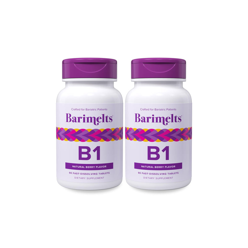 BariMelts Vitamin B1, 180 Fast-Dissolving Tablets (6-Month Supply), Sugar-Free Bariatric Vitamins for Women, Natural Berry Flavor 90 Count (Pack of 2)