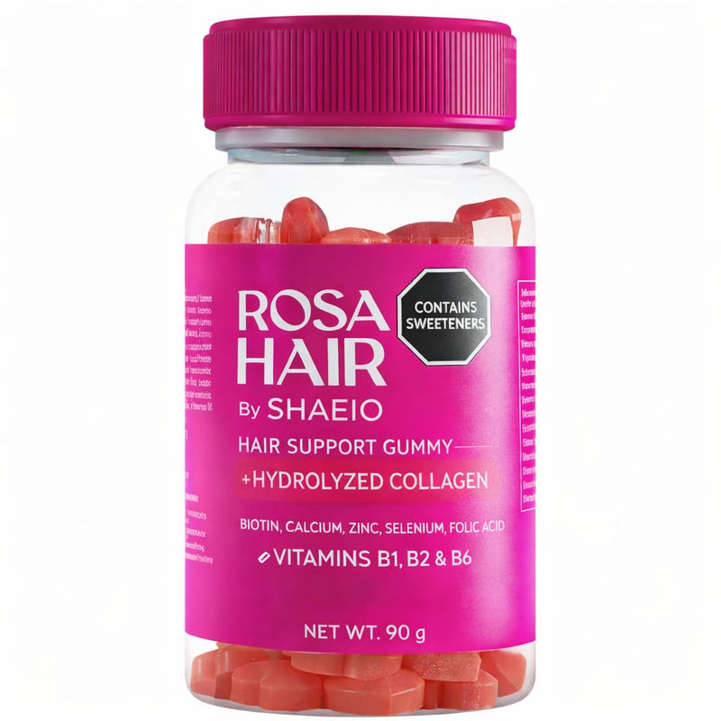 SHAEIO ROSA Latina Rosa Hair Gomitas Colombianas | Vitaminas para el Cabello Biotin Gummies | Colageno Hidrolizado for Women | Hair Growth Gummies | Cabello & Uñas Fuertes y Saludables