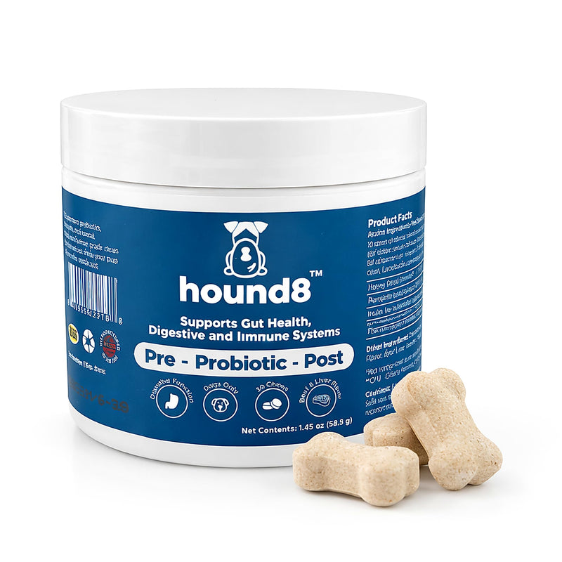 Probiotics for Dogs - 10 Strain Dog Probiotic Chews with 3 Billion CFUs, Pre & Postbiotics for Gut Health and Digestive Support, Helps Support Occasional Diarrhea, Beef Flavor, 30 Chews