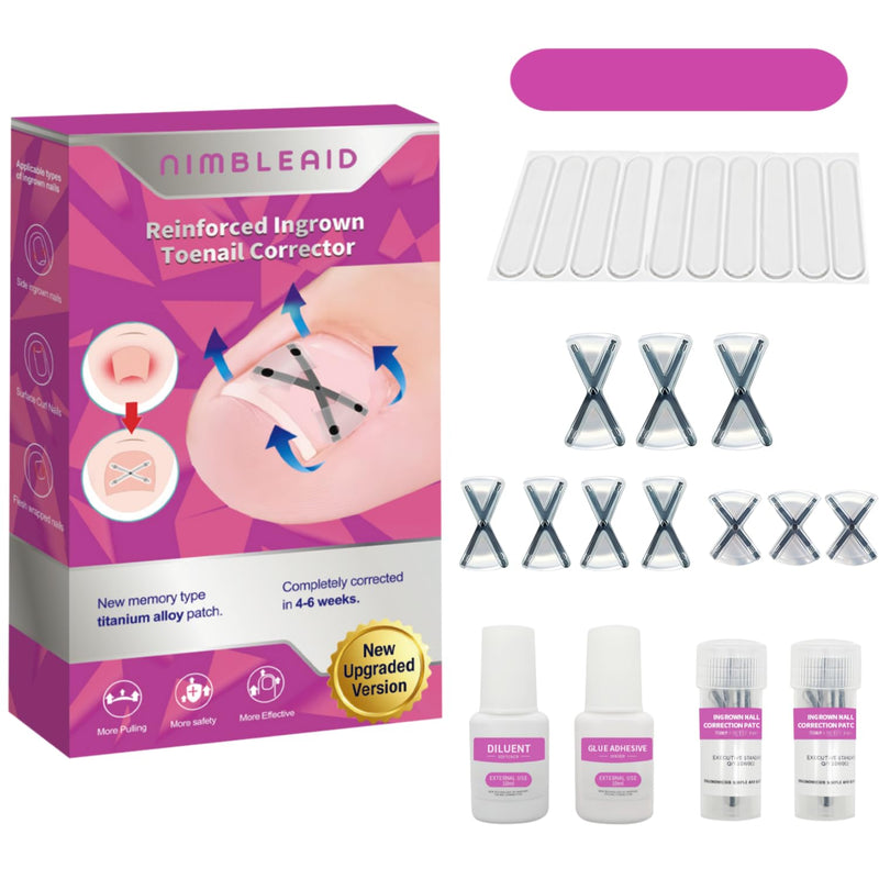 10 Patchs X-Shaped Upgrade Titanium Alloy Ingrown Toenail Corrector,At Home Ingrown Toenail Treatment for Man and Women,Ingrown Toenail Removal Kit,Curved Toenail Straightener (1 Count (Pack of 16)) 1 Count (Pack of 16)