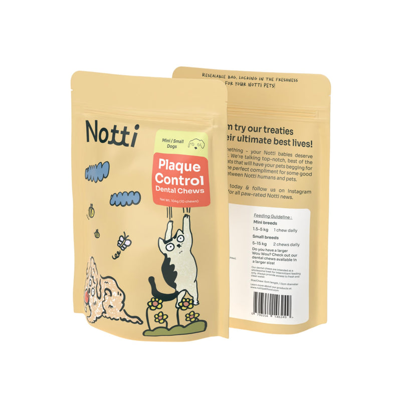 Notti Dental Chews for Small Breed Dogs – Plaque & Tartar Control Dental Sticks, Teeth Cleaning Oral Care Treats, Fresh Breath & Healthy Gums – Duck, Spinach & Broccoli