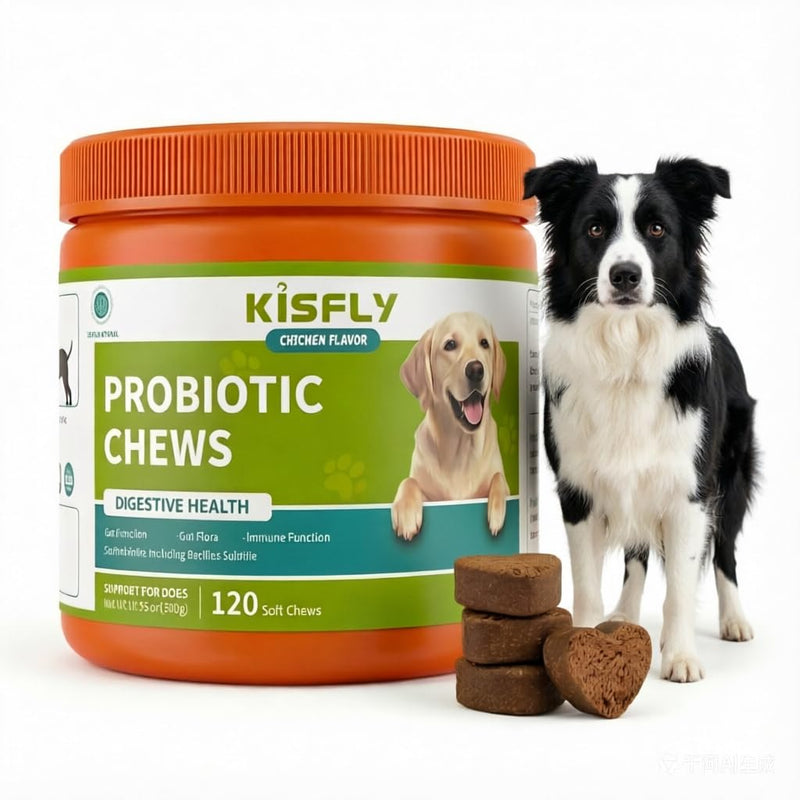 Dog Probiotics 2 Billion CFU & 6 Strains - Advanced Digestive Support with Bacillus Subtilis - Soft Chews for Gut Health, Bloating & Healthy Stool - Daily Supplement for All Breeds 120 Count-V2