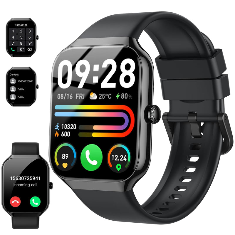 Smart Watch(Answer/Make Call), 1.96" HD Smartwatch for Men Women, 2026 Fitness Watch with 110+ Sport Modes/Heart Rate/Sleep Monitor/Pedometer, IP68 Waterproof Fitness Activity Tracker for Android iOS - BeesActive Australia