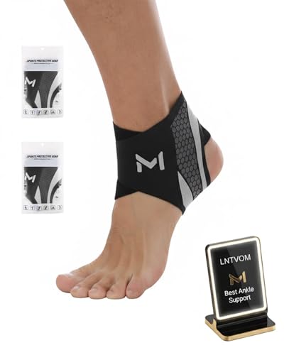 Ankle Brace Compression Support Stabilizer Lace-Up Sports Basketball Sprain Recovery Men Women Adjustable Foot Ankle Orthopedic Grade Tendonitis Protection (gray-2pcs) gray-2pcs