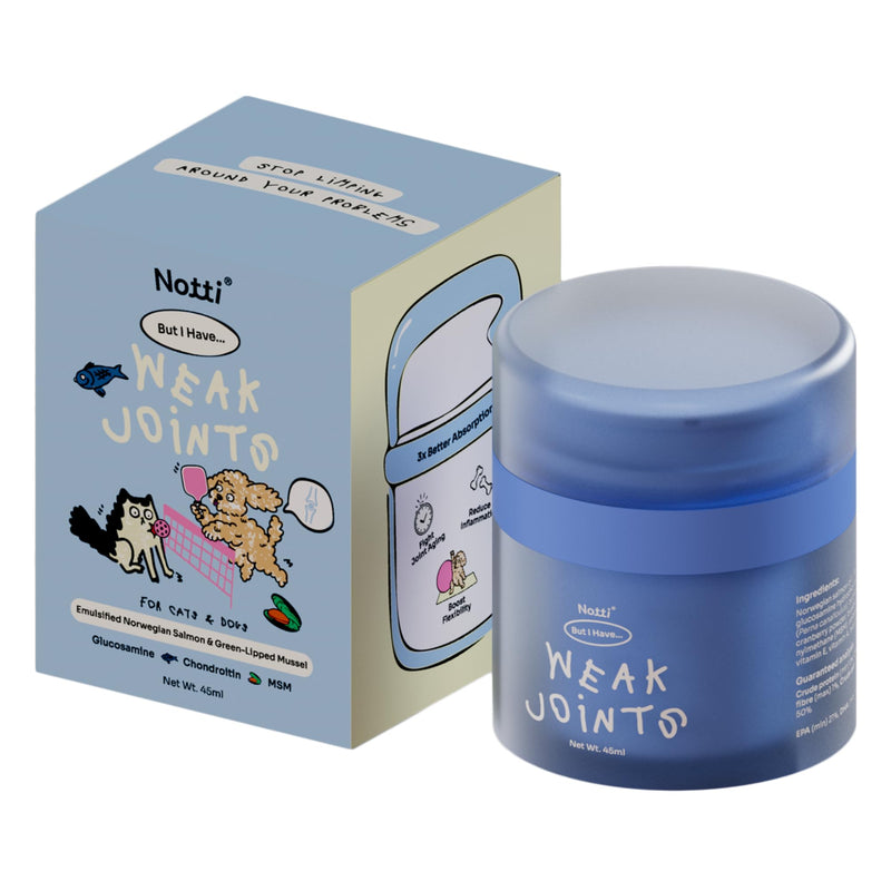 Notti Hip & Joint Supplement for Dogs & Cats – Glucosamine, Chondroitin, MSM, Green Lipped Mussel, Norwegian Salmon Oil (Omega-3 EPA DHA), Collagen & Hyaluronic Acid – Mobility, Cartilage & Joint