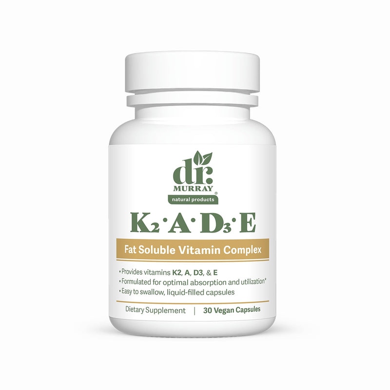 Dr. Murray's Vitamin K2-D3-A-E Liquid Vegan Capsules - Synergistic Fat-Soluble Blend | Bone, Vascular & Immune Support | Third-Party Tested | Clean Formulation | No Artificial Additives | 30 Count 30 Count (Pack of 1)