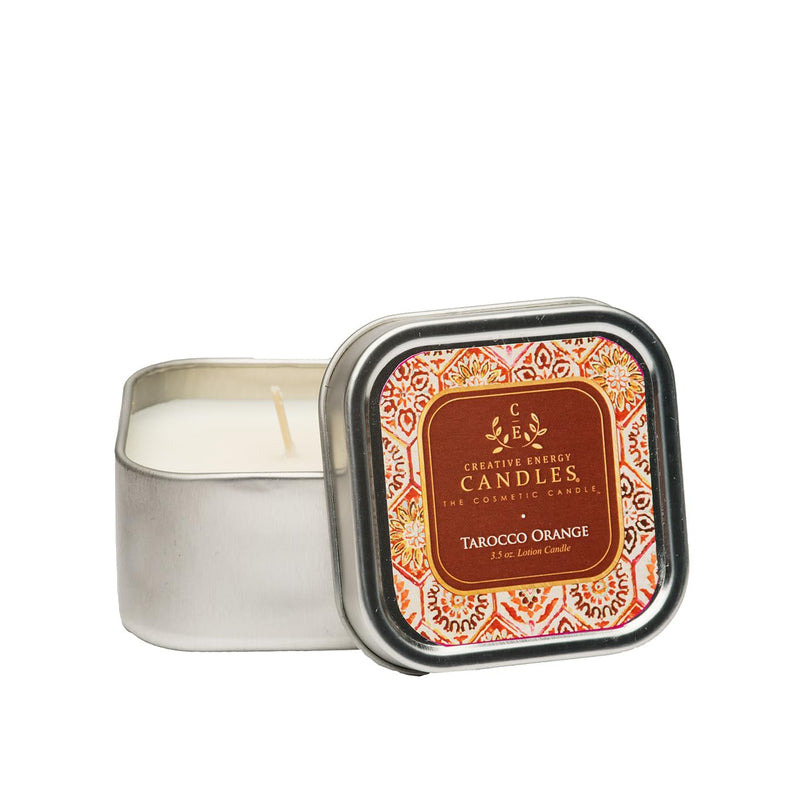 Lotion Candle - Tarocco Orange (3.5 Ounce) | Scented Massage Candles for Self Care, Soy Wax Candle with Essential Oil Blends, Coconut Oil, and Vitamin E Small