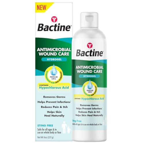 Bactine Antimicrobial Wound Care Hydrogel with Hypochlorous Acid, 8 oz