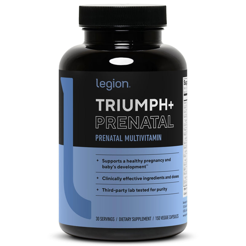 LEGION Triumph Prenatal Daily Sport Multivitamin Supplement - Vitamins and Minerals for Athletes Helps with Energy for Sports & Bodybuilding Workouts. 30 Servings