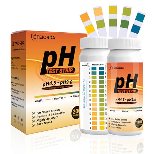 pH Test Strips for Urine and Saliva (4.5-9.0) 200 Count (100×2 Bottles)