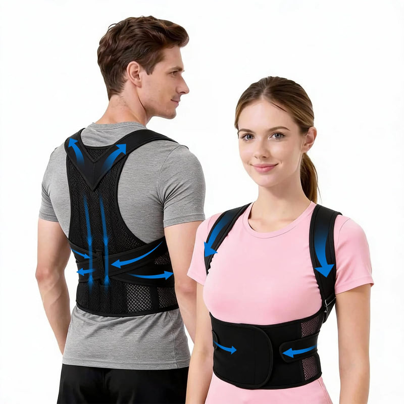 Back Brace Support Posture Corrector for Women & Men – Full Back Support for Upper, Mid & Lower Back Pain Relief, Ergonomic 3-in-1 System Improves Posture & Helps with Slouching, Rounded Shoulders, XL (37–43 in waist) X-Large 1