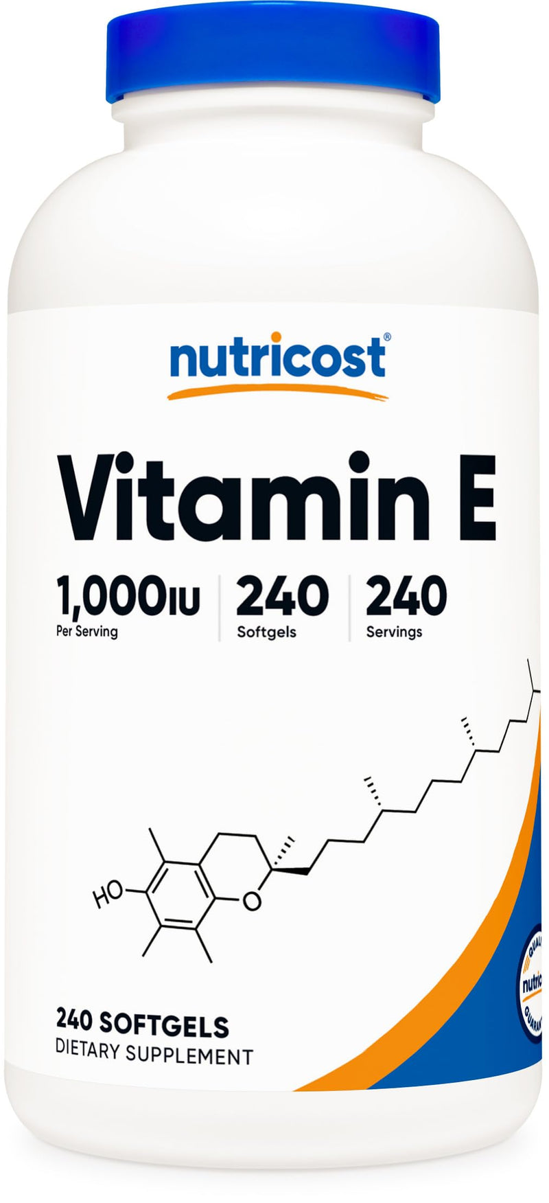 Nutricost Vitamin E 1,000 IU (450mg) 240 Softgels - GMO-Free, Gluten-Free