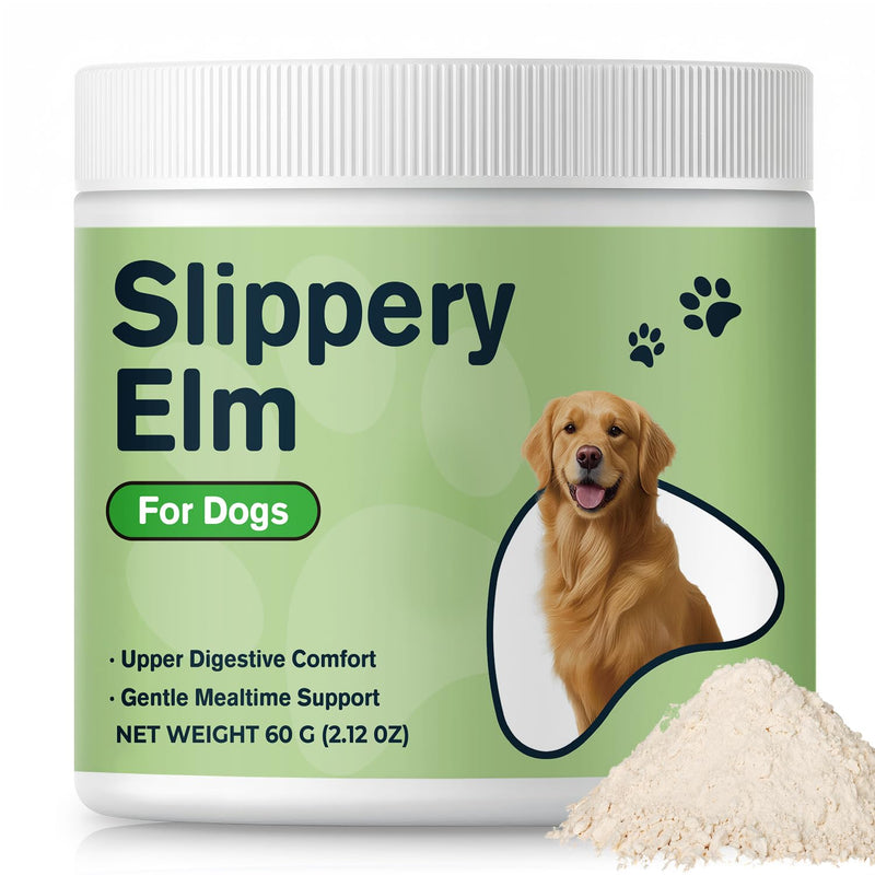 Slippery Elm Bark Powder for Dogs - Organic Herbal Digestive Support for Sensitive Stomachs, Gentle Gut & Throat Comfort, 2 fl oz