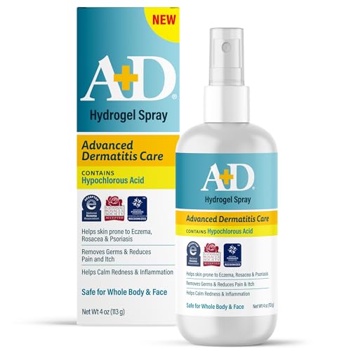 A+D Advanced Dermatitis Hypochlorous Acid Spray, for Face & Body, 4 oz