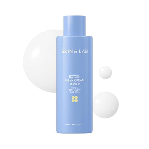 [Skin&LAB] ECTOIN Milky Cream Toner 3,000ppm Ectoin Hydrating Face Toner for Sensitive Skin, Barrier Care with Panthenol & Beta-Glucan, Nourishing & Soothing Moisturizer 200ml(6.76 fl.oz.)