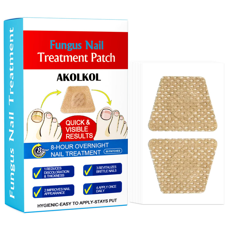 Toenail Fungus Treatment Extra Strength, 60 PCS Nail Repair Patches for Overnight, 8-Hour Fungal Nail Patches Renewal for Men and Women, Nail Fungus Treatments Patches Non-Falling Off Design White (60 pcs)