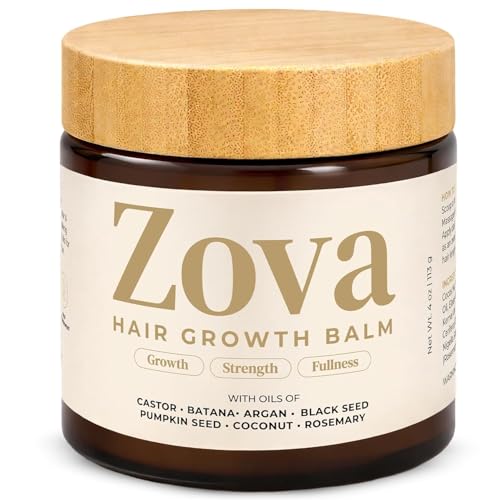Zova Hair Growth Balm – Batana, Castor, Argan & Rosemary Oil Blend for Thicker, Stronger Hair – Deep Scalp Nourishing Hair Treatment for Men & Women – Natural Hair Repair & Moisturizing Balm 4 oz