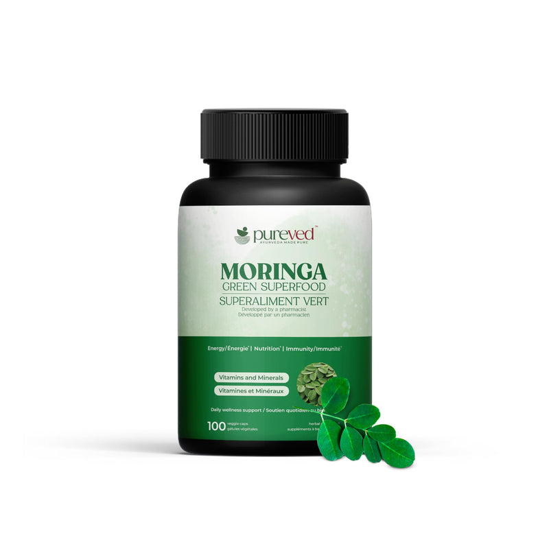 Moringa Capsules | 100 Count | Vegan Moringa Leaf | Herbal Supplement | Plant Based Superfood Capsules with Natural Vitamins & Minerals | Daily Nutrition & Energy Support for Men & Women