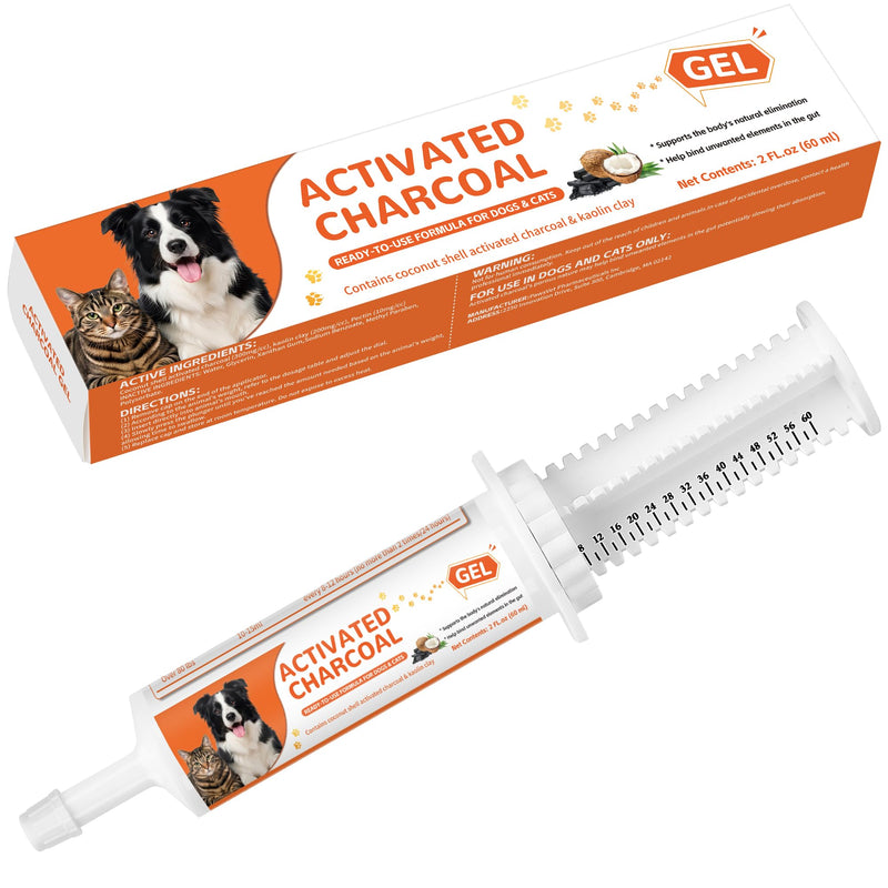 Activated Charcoal Paste for Dogs & Cats – 60 ml First Aid for Pet Poison Emergency, Toxin Absorber for Digestive Health, Easy-Use Paste for Puppy & Kitten, Home & Travel Essential