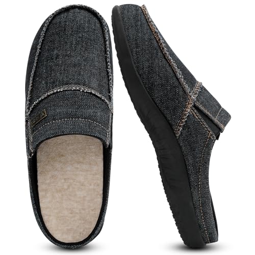 V.Step Mens Orthopedic Slippers with Arch Support House Shoes 13 Wide Black