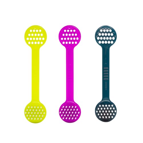 RADIUS Tongue Cleaner - Professional 2-in-1 Tongue Scraper and Brush for Fresh Breath - BPA-Free and Non-Toxic Oral Care - 3 CT - Yellow, Midnight Blue, Fuchsia Fuchsia, Midnight Blue & Yellow