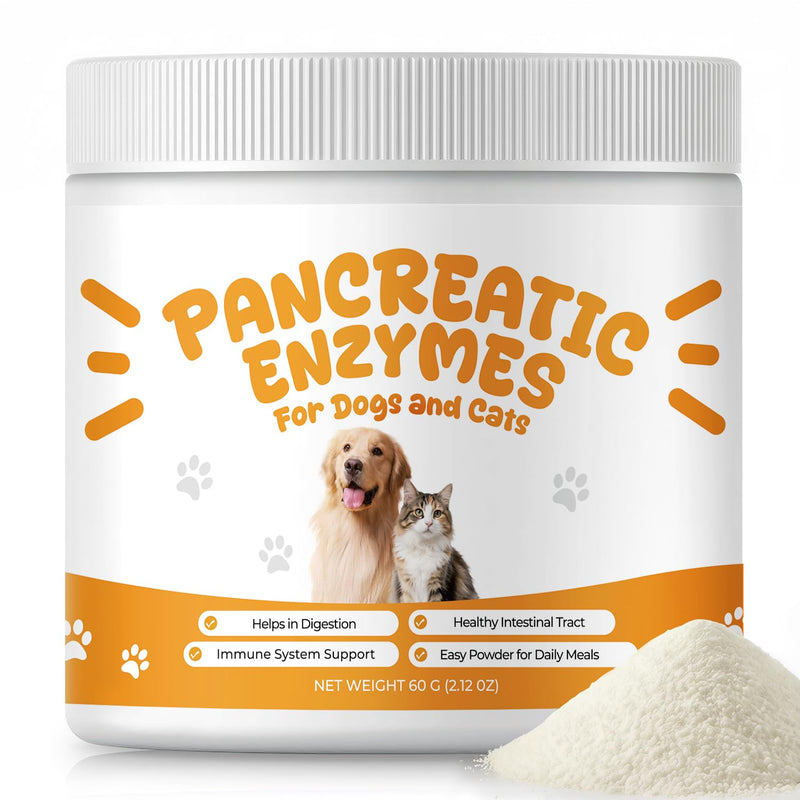 Pancreatic Enzymes for Dogs, Pancreatin Digestive Enzyme Powder for EPI Support, Porcine Pancreatin with Amylase, Protease & Lipase, Helps Maintain Digestion, Stool Consistency & Weight Balance – 2 oz