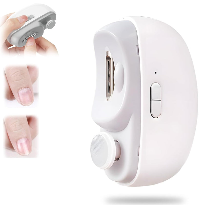 Electric Nail Clippers for Seniors, 2026 3 in 1 Electric Nail Clipper Multifunctional Electric Toenail Clippers for Adults，Kids with Polishing and 2 Speeds (White) white