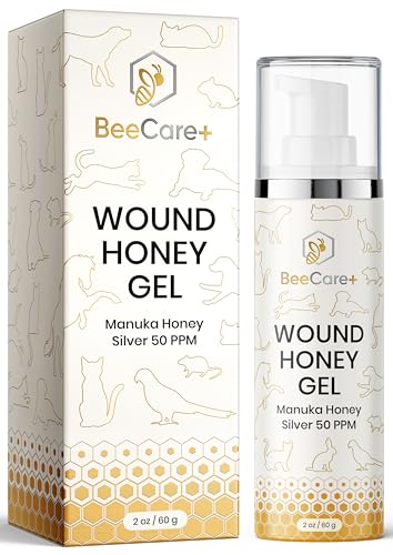Manuka Honey Wound Gel for Hot Spot Treatment for Dogs and Cats – Helps with Irritations, Cuts, Rashes, Abrasions, and Scrapes – Colloidal Silver for Dogs 2 oz Wound Gel, 2 Fl Oz