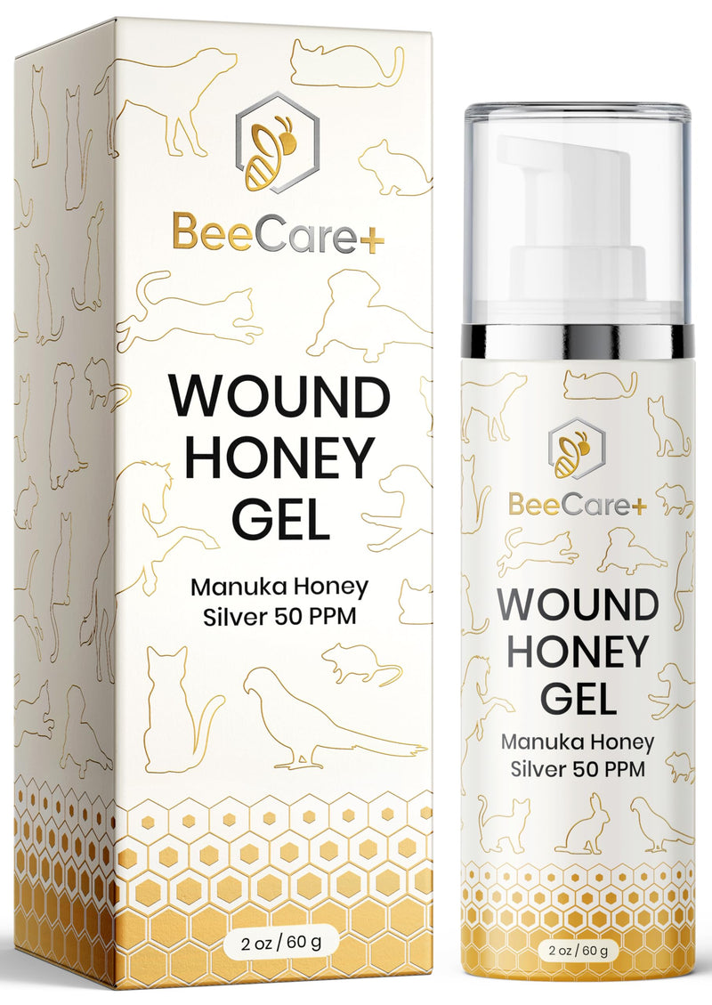 Manuka Honey Wound Gel for Hot Spot Treatment for Dogs and Cats – Helps with Irritations, Cuts, Rashes, Abrasions, and Scrapes – Colloidal Silver for Dogs 2 oz 1 x 2 Fl Oz