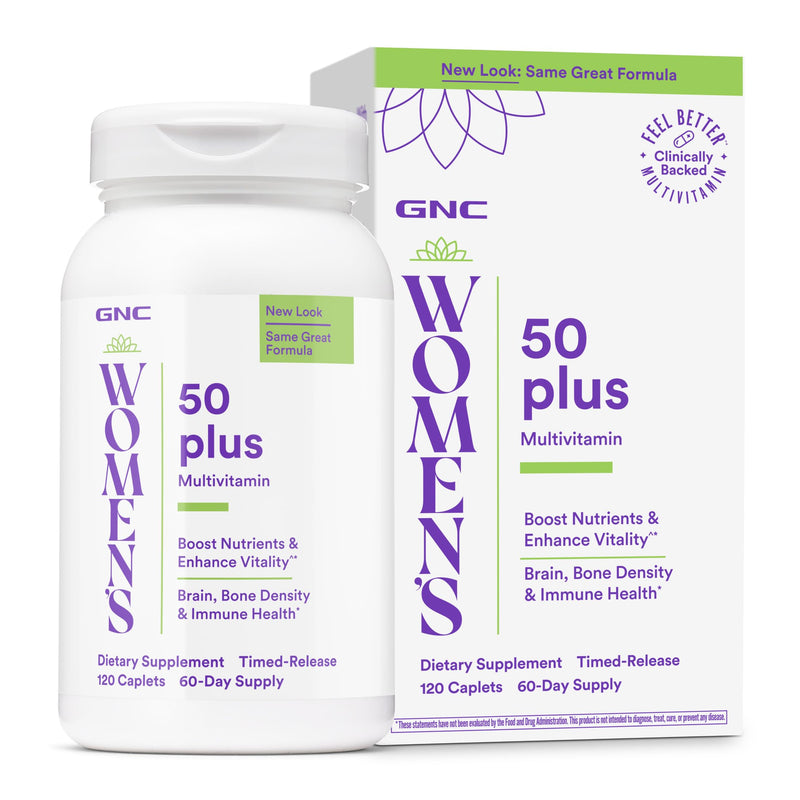 GNC Women's 50 Plus Multivitamin V2, 120 Count, 60 Servings | Provides B Vitamins for Metabolism and Energy Support, Delivers Tailored Nutrition for Women's Energy, Balance, and Health 120 Count (Pack of 1) Old Version